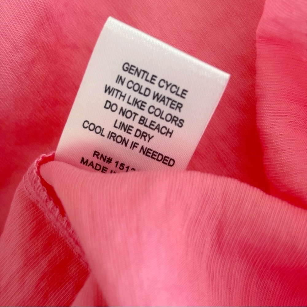Current Air Pink Crochet Trim Ruffle Neck Blouse Small - Picture 8 of 8